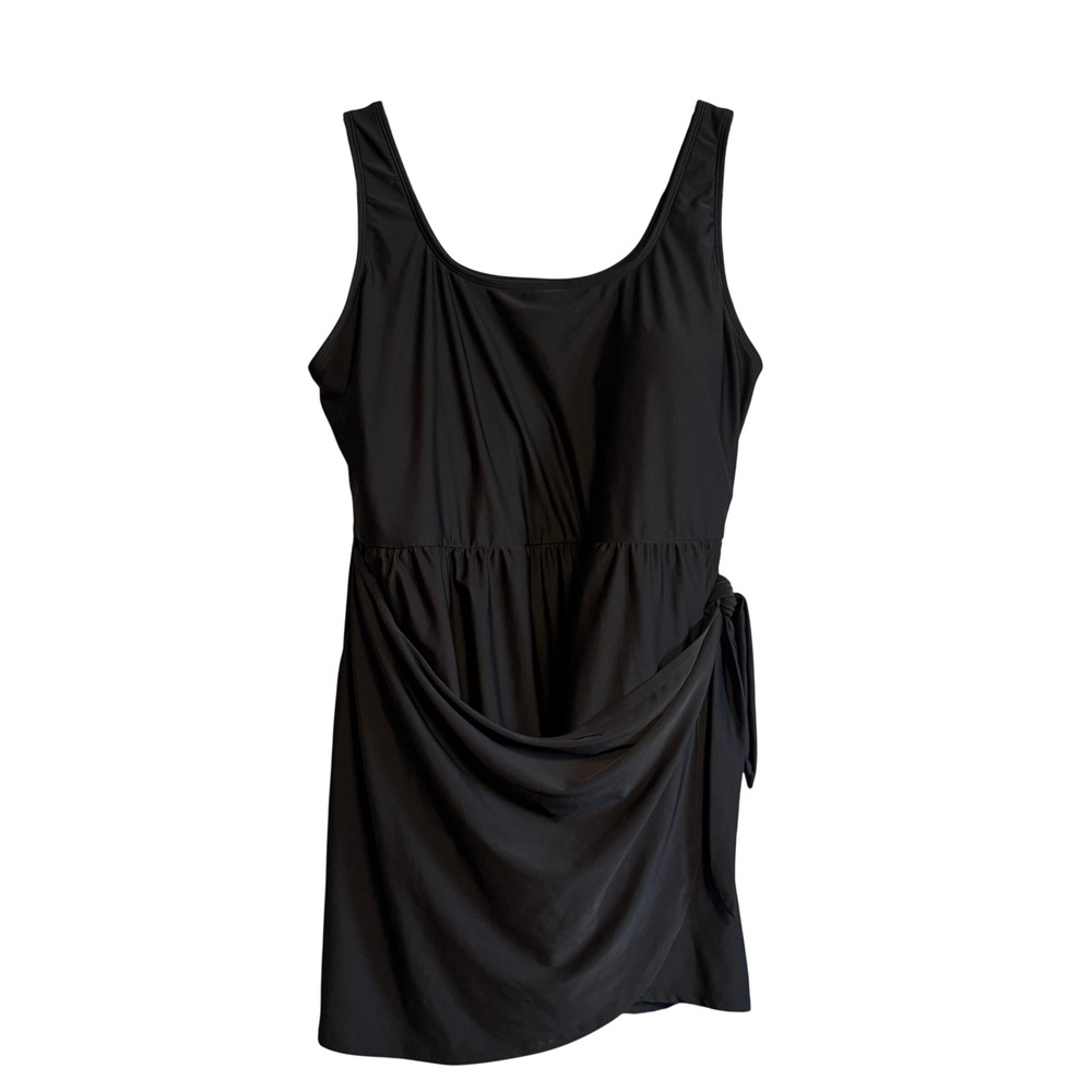 Old Navy Black Side Tie Swim Dress One Piece NWOT Size 3X - Picture 3 of 13